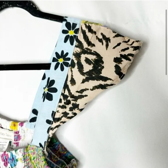 NWOT ASHLEY TAYLOR cotton Bohemian Patchwork Dress One Size quilted - Picture 5 of 7